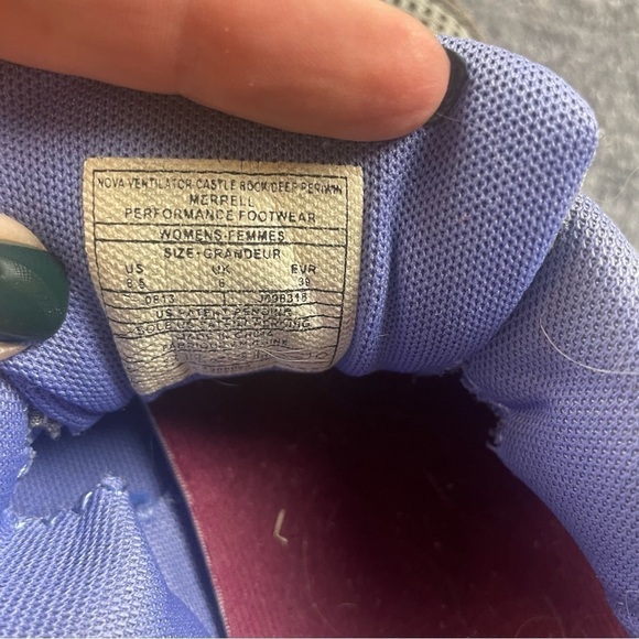 MERRELL Women’s Nova Ventilator Castle Rock Hiking Trail Shoes grey/purple 8.5 - Picture 9 of 11